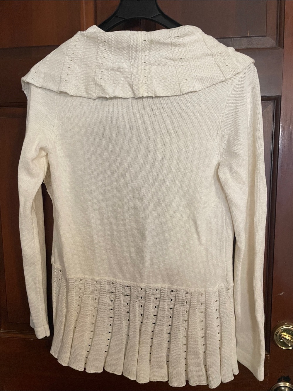 Rafaella Cream Ruffled Open-Front Cardigan - Picture 4 of 4